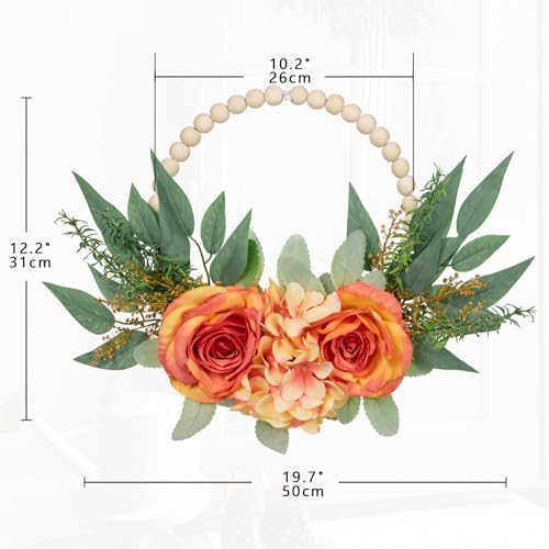 DILATATA Spring Wreaths Front Door Decor 2 Pack Orange