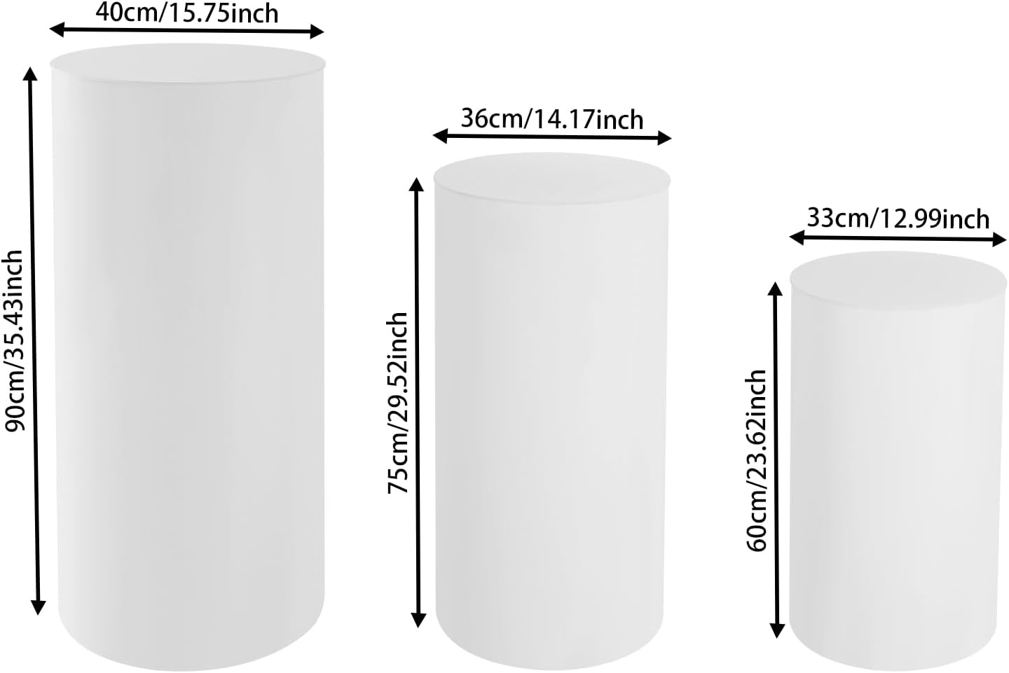 3Pcs Cylinder Pedestal Display Stand for Wedding Decor