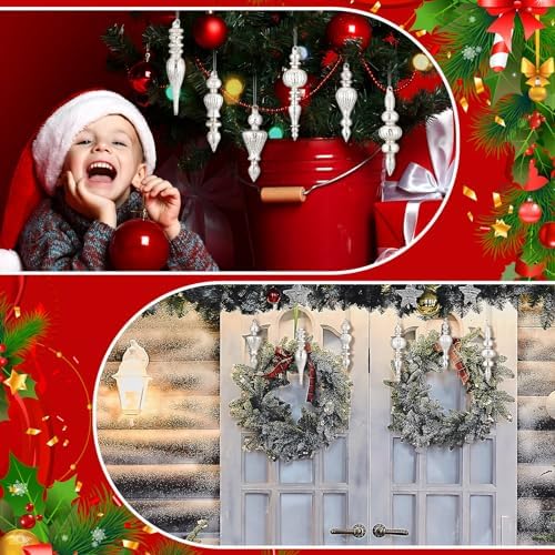 Soaoo 6 Pcs 63 Inch Mercury Glass Finial Christmas Ornaments