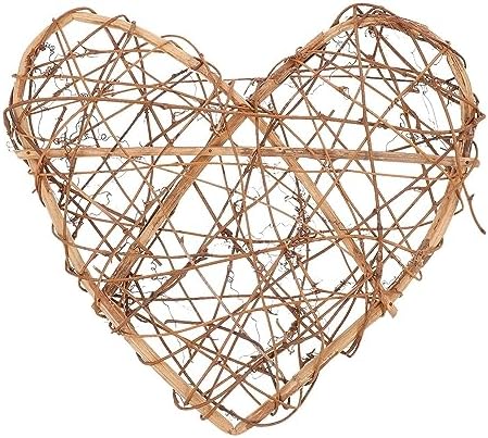 1pc Heart Shaped Rattan Wreath for Front Door