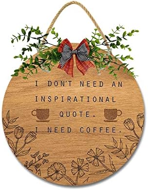 Imahoocool Coffee Christmas Wreath Front Door Decor