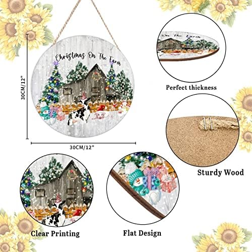 Farmhouse Front Door Hanger Wood Sign 12x12in