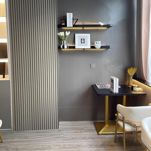 Heavy Duty Black Linear Floating Metal Shelf for Modern Home Decor