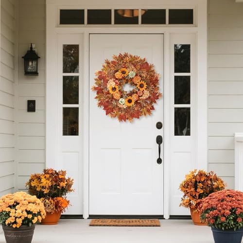 28 Inch Fall Wreath for Front Door and Porch