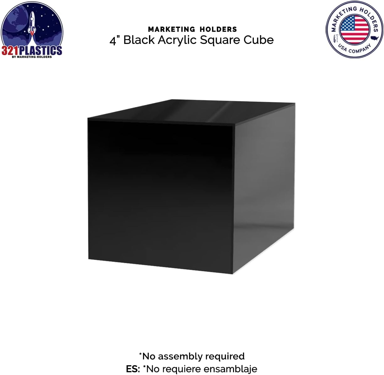 4 Pack Acrylic Display Riser Boxes with One Open Side