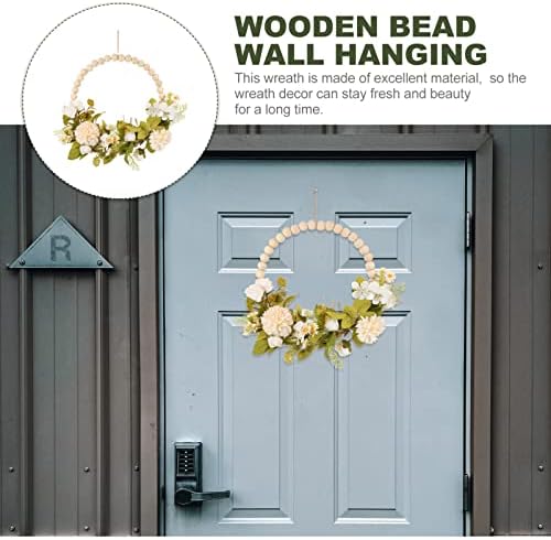 BESPORTBLE Vintage Wooden Bead Flower Wreath