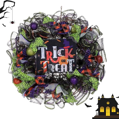 Halloween Witch Wreath Door Decor 16x16 Inches