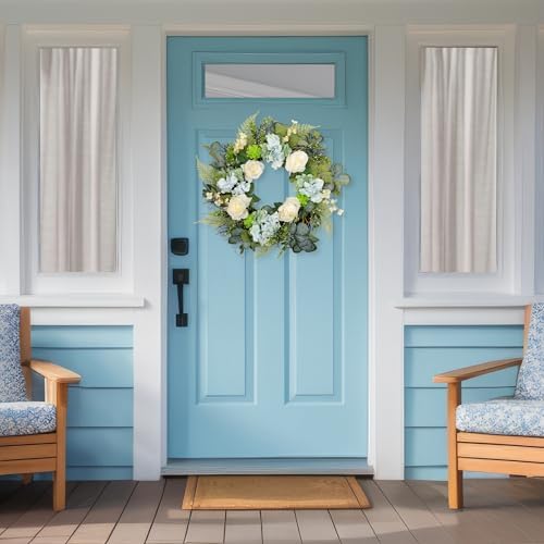 Northlight Spring Wreath White Blue 24 Inch