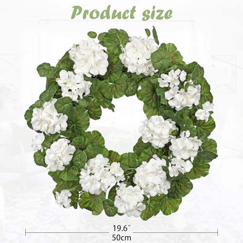 Briful 196 Inch Geranium Wreath with Greenery