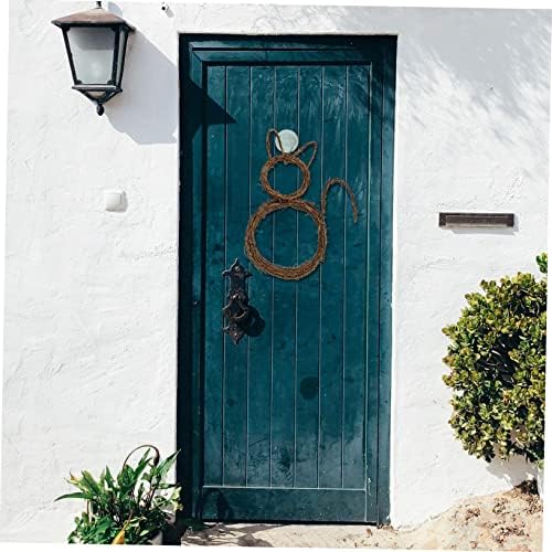 Wakauto Cat Halloween Rattan Wreath Door Decor