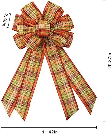 ABTOLS Large Fall Bow Wreath for Farmhouse Decor