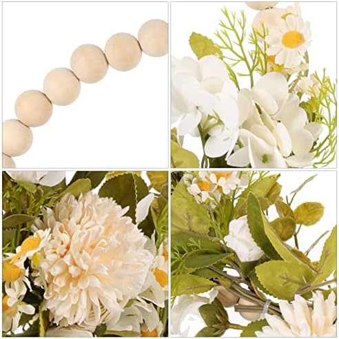 BESPORTBLE Vintage Wooden Bead Flower Wreath