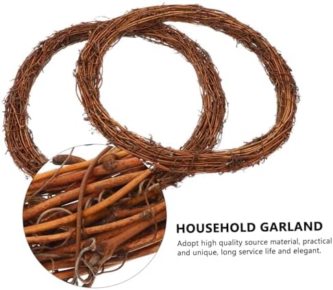 Healifty 2pcs Rattan Wreath for Home Party Decor