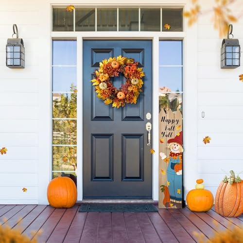 Glitzhome 24 Inch Autumn Maple Leaf Wreath