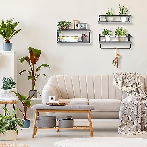 Fixwal 31 Tier Floating Bathroom Shelves with Towel Bar
