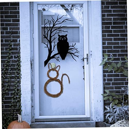 Healifty Cat Wreath Pendant for Door Hanging DIY Decor