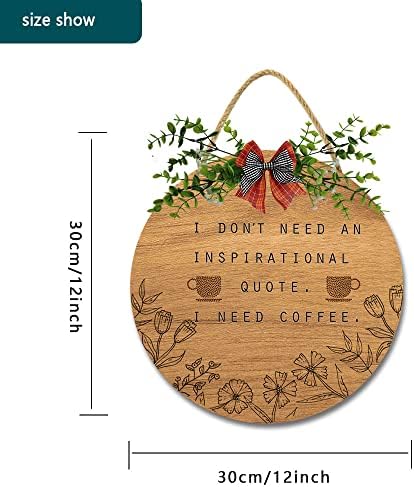 Imahoocool Coffee Christmas Wreath Front Door Decor