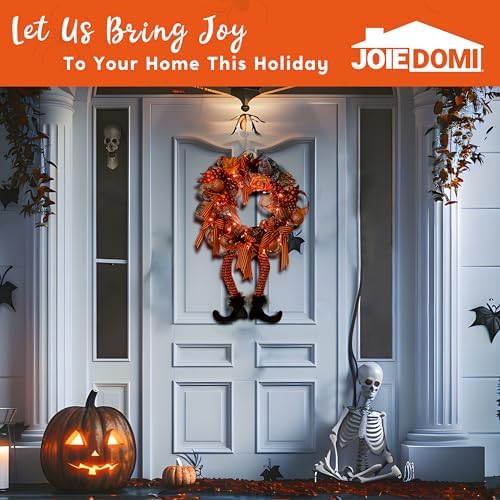 Joiedomi Halloween Wreath with 50 LED Lights