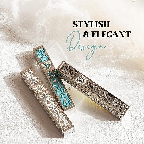 SURI Mezuzah Door Ornament - Modern Silver Blue Scroll Case