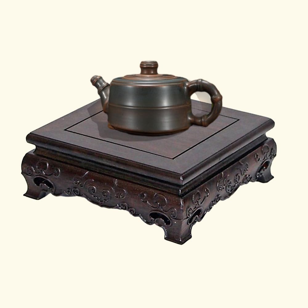 GOLDYWENDY Wooden Black Pedestal Display Stand for Statues Crafts Ornament Show Riser