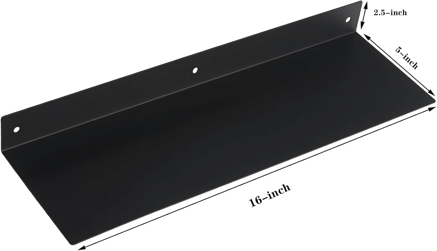 Heavy Duty Black Linear Floating Metal Shelf for Modern Home Decor