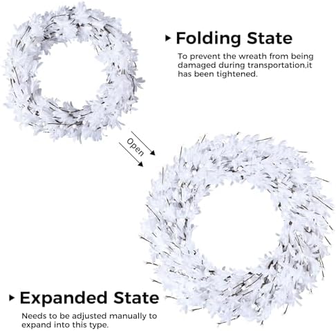 20 Artificial Forsythia Wreath White Decor