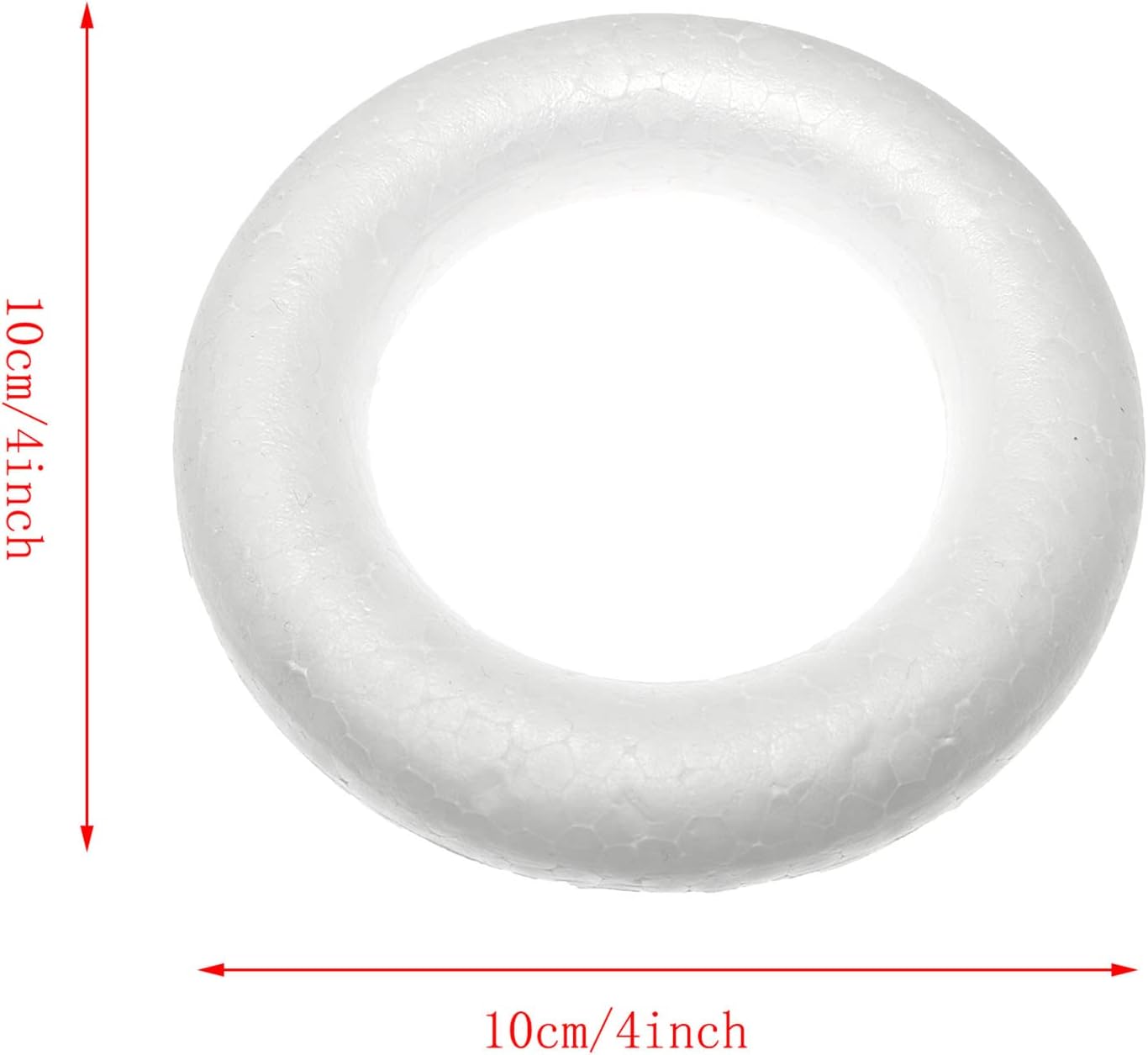 RLECS 4pcs Foam Wreath Forms White Circles for Flower Projects and Home Decor