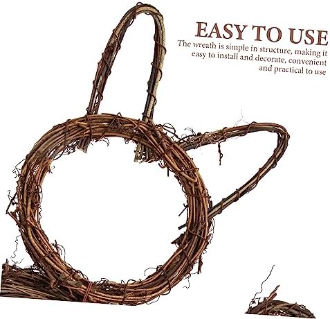 Healifty Cat Wreath Pendant for Door Hanging DIY Decor