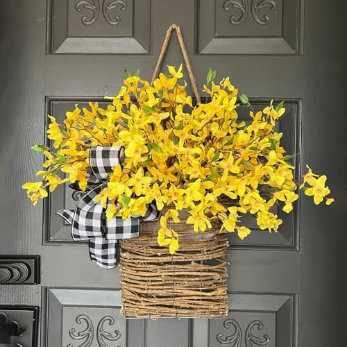 Realistic Artificial Wildflower Hanging Wreath for Home Decor