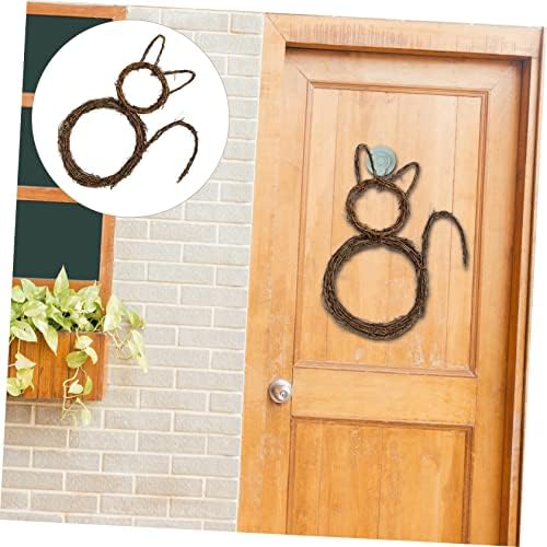 VICASKY Cat Shape Wreath Pendant Halloween Garland for Door Window Wall Compact Decor