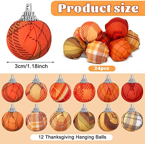 Honoson 24 Pcs Patriotic Tree Ornaments 4th of July Decorations Red White Blue Glitter Mini Balls