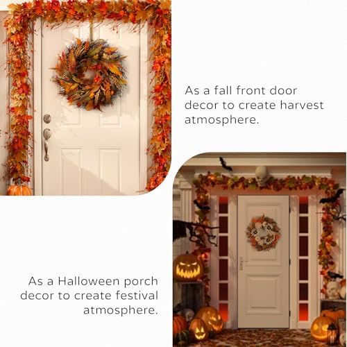 Walasis Fall Wreath Door Decor 20 Inch Autumn Harvest