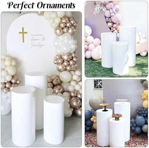 3PCS Metal Cylinder Pedestal Stands for Party Display