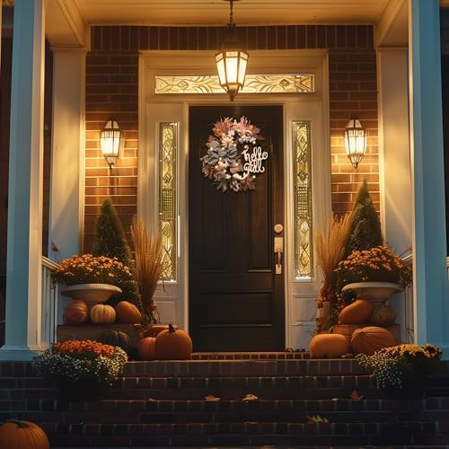 Valery Madelyn 22 Collapsible Fall Wreath with Lights