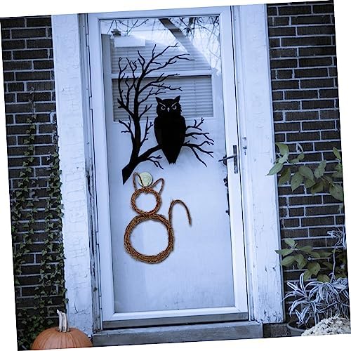 SOLUSTRE Halloween Cat Wreath Garland Pendant for Door and Wall Decor