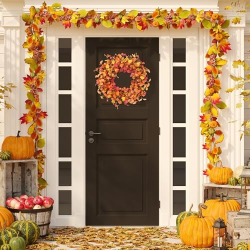 Sggvecsy 20 Fall Wreath Autumn Decor Front Door Wreath