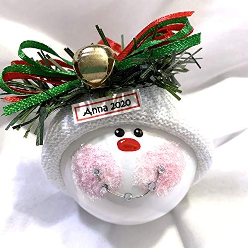 Personalized Braces Christmas Jingle Bell Glass Ornament