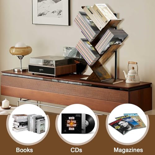 BESHIGH 5 Tier Tree Bookshelf Wall Mount