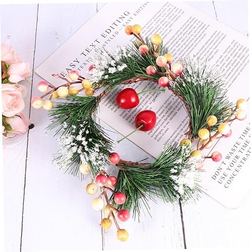 LIFKOME Simulated Berry Pink Flower Wall Decor Wreath Front Door Hanger