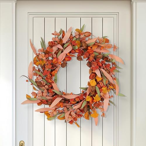 Artificial Wreath Door Hanger for Harvest Festival and Thanksgiving Decor