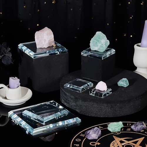 PH PandaHall 6 Pack Clear Glass Display Bases