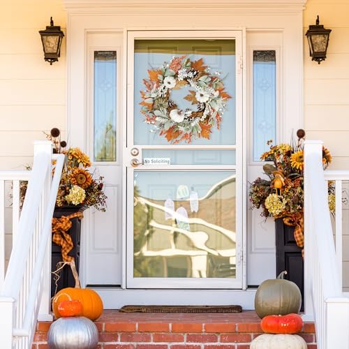 Sggvecsy 20 Inch Autumn Front Door Wreath