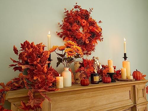 Thanksgiving Wreath - Fall Decor 18 Inch Artificial Door Decor