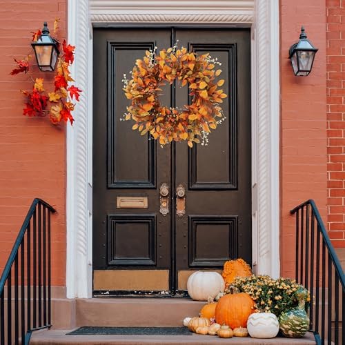 Sggvecsy Fall Wreath 21 Inch Autumn Decor Door Accent