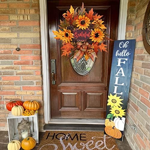 20 Inch Autumn Sunflower Front Door Wreath