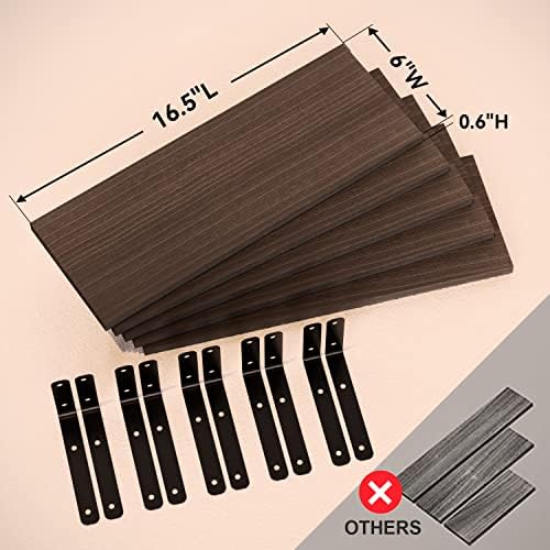 RICHER HOUSE Floating Shelves Set of 5 Deep Brown
