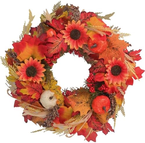 16 Autumn Wreath for Front Door - Farmhouse Style