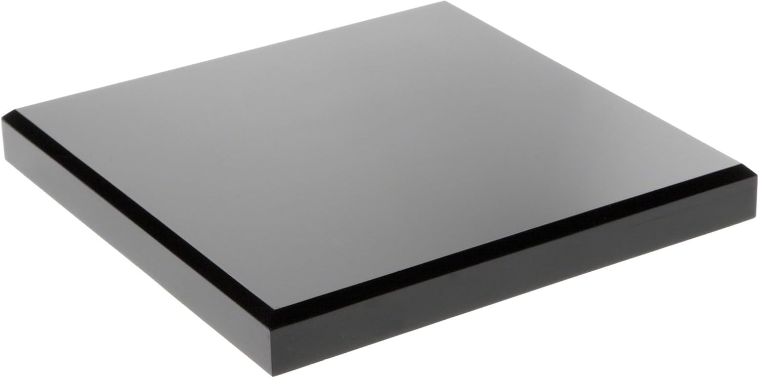 Plymor Black Acrylic Square Beveled Display Base 6x6x075inches