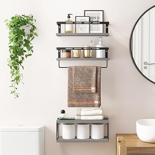 Fixwal 31 Tier Floating Bathroom Shelves with Towel Bar