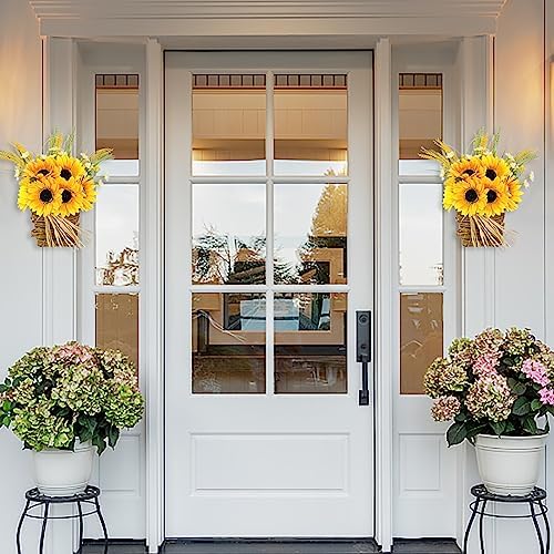 Ochine Sunflower Wreath Door Hanger Basket